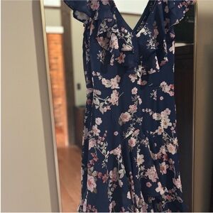 NWT Wayf Navy and Pink Floral Maxi Dress